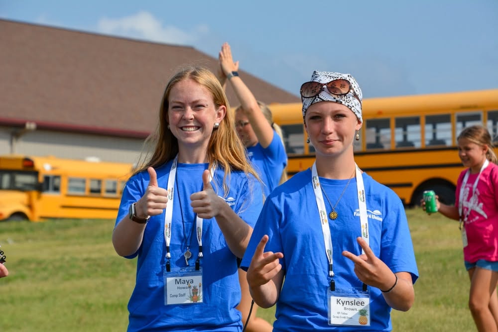 Camp staff volunteers at a Farmers Union youth camp